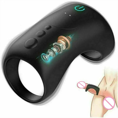 แหวนออกกำลังกายหลั่งช้าสั่นได้หลายสปีดสำหรับผู้ชายเครื่องสั่นคู่เซ็กซ์ทอยเกมสำหรับผู้ใหญ่18 +