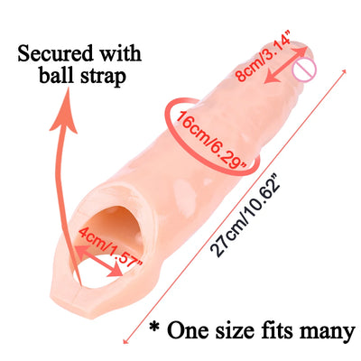 ชุดใหญ่อวัยวะเพศชาย Dildo Extender ขยาย Condom Cock Extension Dick ขยายเซ็กซ์ทอยสำหรับเกย์ Time Delay Sexshop