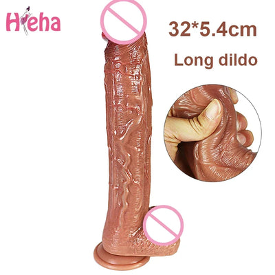 ยาวอวัยวะเพศชายที่สมจริง Dildos สำหรับผู้หญิงเลสเบี้ยนของเล่น Big ปลอม Dick นุ่มซิลิโคนหญิง Masturbation Sex ผู้ใหญ่เร้าอารมณ์ผลิตภัณฑ์