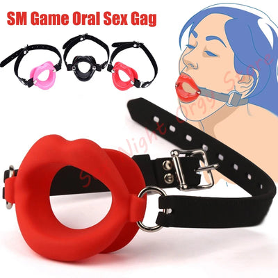 เซ็กซี่ยางริมฝีปาก Hollow Gag O-แหวนเปิดปาก Oral Sex Gag Fetish BDSM Bondage ของเล่นเร้าอารมณ์สําหรับผู้หญิงผู้ใหญ่เกม SM ผลิตภัณฑ์