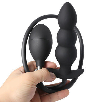Inflatable Anal Plug โลหะ Ball Butt Plug เพศของเล่นสําหรับผู้ชายผู้หญิงขนาดใหญ่ Anus Ass Butt Dilator นวดต่อมลูกหมาก G จุดกระตุ้น
