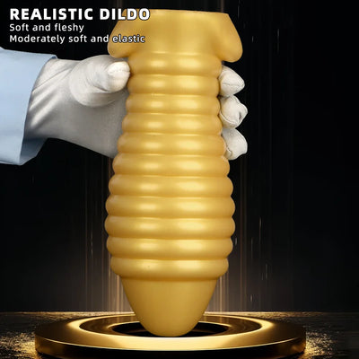 ขนาดใหญ่ Ribbed ซิลิโคน Anal Plug Big Butt Plug Anus Stimulator Anal ขยายการฝึกอบรมของเล่นขั้นสูงผู้ชายผู้หญิงสําเร็จความใคร่
