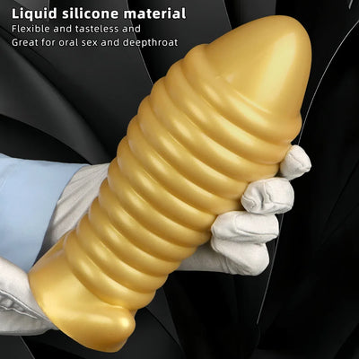 ขนาดใหญ่ Ribbed ซิลิโคน Anal Plug Big Butt Plug Anus Stimulator Anal ขยายการฝึกอบรมของเล่นขั้นสูงผู้ชายผู้หญิงสําเร็จความใคร่