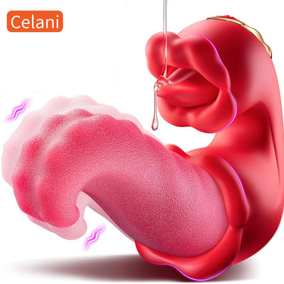 3 in 1 Swing Tongue Vibrator for Women 10 Vibration Mode Nipple Clitoral Stimulator Female Masturbator Oral Sex Toys Adult