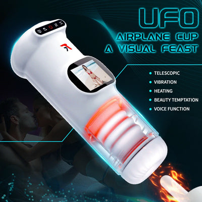 เครื่องสำเร็จความใคร่ด้วยตัวเองของผู้ชายและอวัยวะเพศชายเครื่องดูดอัตโนมัติหน้าจอภาพไฟฟ้าเซ็กซ์ทอยเครื่องบินผู้ใหญ่หดได้