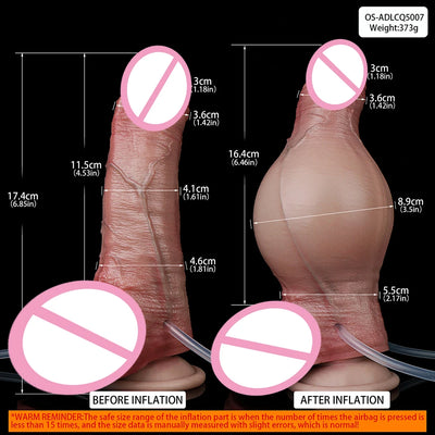 NUUN Inflatable Ejaculation Dildo Anal Dilator Safety Silicone Squirt Penis Penetration Sex Toy For Women Couples Fill Up G-Spot