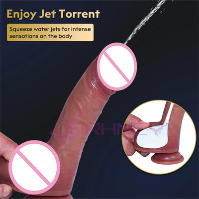 Dildo Spurt LiquidซิลิโคนสมจริงDildoเพศของเล่นผู้หญิงMasturbationนวดG-SpotจําลองอุทานอวัยวะเพศชายConsoladores