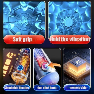 App อัตโนมัติชายการสั่นสะเทือน Masturbator อมควยถ้วยดูดอวัยวะเพศชายเครื่องหีช่องคลอดซิลิโคนจริงช่องคลอดของเล่นสําหรับชายผู้ใหญ่