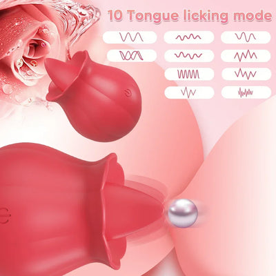 ที่มีประสิทธิภาพลิ้นเลียVibratorผู้หญิงClitoris Stimulator MassagerหญิงOralหัวนมClit Vibrating Roseเพศของเล่นสําหรับผู้ใหญ่