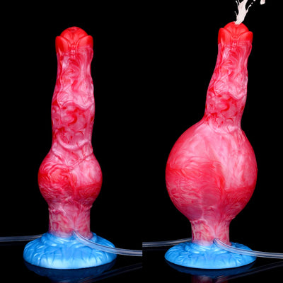 Silicone Squirting Dog Dildo Inflatable Big Knot Anal Plug Female Masturbator G-spot Stimulation Adult Ejaculation Sex Toys