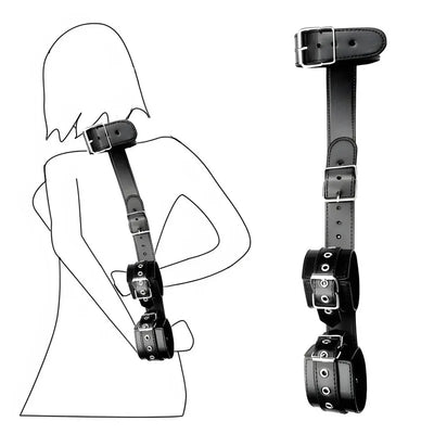 ของเล่นสําหรับผู้หญิงคู่เร้าอารมณ์ Handcuffs BDSM คอข้อมือ Bondage Restraints ปรับด้านหลัง Cuffs COLLAR SM เครื่องมือ