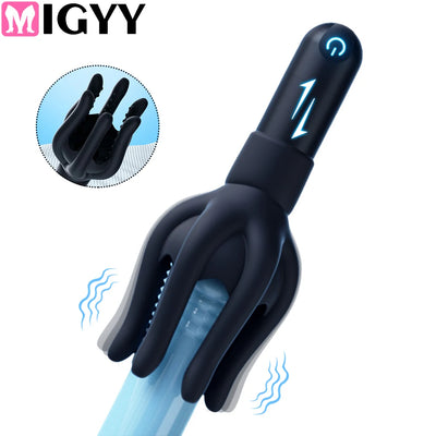 ชาย Glans กระตุ้นนวด 10 โหมดอวัยวะเพศชาย DELAY TRAINER Vibrator หมุน Masturbator อัตโนมัติ Oral Climax เพศของเล่นสําหรับผู้ชาย