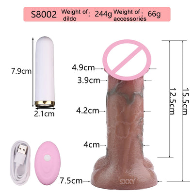 SXXY Skin Feeling Realistic Dildo With Wireless Control Vibrator For Women Vaginal Stimulate Silicone Penis Lesbian Sex Toys
