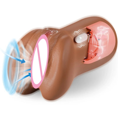 ชายความใคร่ด้วยตนเองช่องคลอดที่สมจริงพ็อกเก็ตหีหมกมุ่นถ้วยที่มี3ดูดและ10การสั่นสะเทือนผู้ใหญ่เซ็กส์ทอยสําหรับผู้ชาย