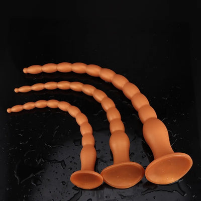 Super ยาว Anus ขยายลูกปัดซิลิโคน Backyard Strip Anal Plug ผู้หญิงนุ่ม Ass Whip Orgasm Masturbator เกย์ของเล่นยืด