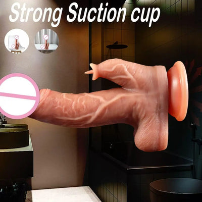 Telescopic Vibrator Dildo ที่สมจริงช่องคลอด Masturbation Orgasm อวัยวะเพศชายใหญ่ Anal Plug หมุนที่มีประสิทธิภาพผู้ใหญ่ของเล่นสําหรับผู้หญิงเกย์