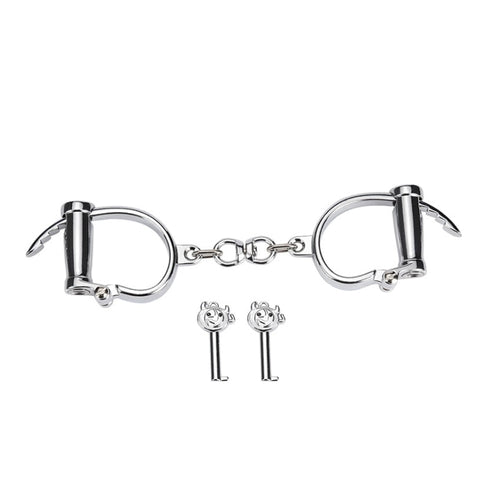 1 Pair Stainless Steel Female Male Handcuff Metal Ankle Cuffs Wrist Cuff for Couple Bdsm Bondage Restraints Adult Game Sex Toys