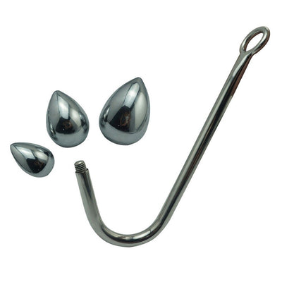 1 Set 4 Pcs Anal Hook Metal Butt Plug with Ball Anal Plug Dilator Multifunctional Masturbation Butt Sex Toys