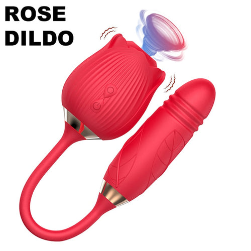 10 Modes Rose Clitoral Sucking Vibrator with Vibrating Egg Vaginal Anal Stimulator Breast Nipple Massager Oral Sex Toy for Women