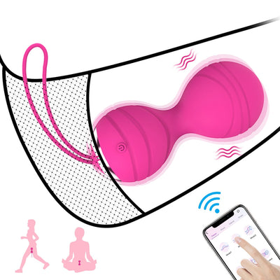 APP Remote Control Drawstring Vibrating Egg Striped Vibration Shrinking Ball Masturbation Massager Vibrator Sex Toys for Women