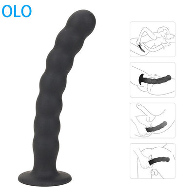 Anal Plug Prostate Massager Sex Products Vaginal Stimulator with Strong Sucker Silicone Bead Dildo Sex Toys for Man and Woman