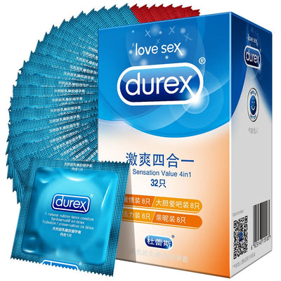 Durex Condoms Ultra Thin  Natural Latex Penis Cock Sleeve Mixed 4 Types Pleasures  Extra Lubricated Condom Sex Toys for Men