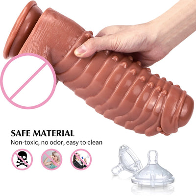 Huge Anal Plug Simulation Dildo Butt Plug with Powerful Sucker Female Masturbation Tool Thick Penis Erotic Sex Toys for Woman