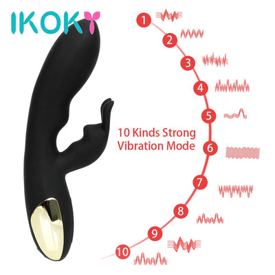 IKOKY Rabbit Vibrator Sex Toys for Women G-spot Clitoris Stimulator Adult Product