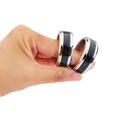 LED Temperature Cock Ring Steel Mood Emotion Feeling Intelligent Temperature Sensitive Ring Stop Premature Ejaculation Erection