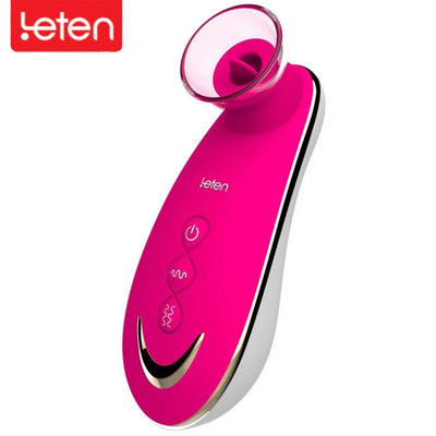 Leten Female Sucking Clitoris Cunnilingus Clitoris Sucking Nipple Tongue Vibrator  Adult Sex Suck Toy