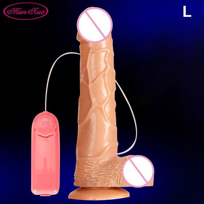 Man Nuo Realistic Female Vibrator Dildo Huge Remote Control Penis with Suction Cup G-Spot Masturbation Sex Toys for Women 88