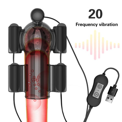 Penis Vibrator 20 Speed Sex Toys for Men Penis Trainer Ring Glans Vibrator Toys for Adults Delay Ejaculation Male Masturbation