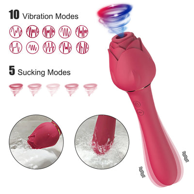 Powerful Rose Vibrator for Women Clitoris Nipple Clit Sucker Vacuum Stimulator Dildo Vibrators Female Sex Toys for Adults 18