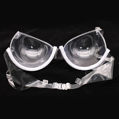 Sexy Women Fashion Ultra-thin Underwear Cup Transparent Clear Push Up Strap Invisible Bras Gathering  See Through Bralette Mujer