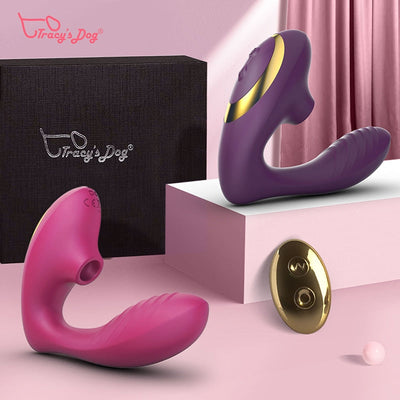Tracy's Dog New Pro 2 Clitori Sucking Vibrator with Remote Control Function Purple and Pink Optional Female Vibrator Sex Toy